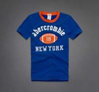 heren abercrombie fitch korte t-shirt crewneck blauw 18 new york Fashion Novel enxxt998